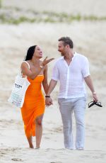 JESSICA LEDON and David Guetta Out on the Beach in St.Barths 03/01/2022