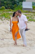 JESSICA LEDON and David Guetta Out on the Beach in St.Barths 03/01/2022