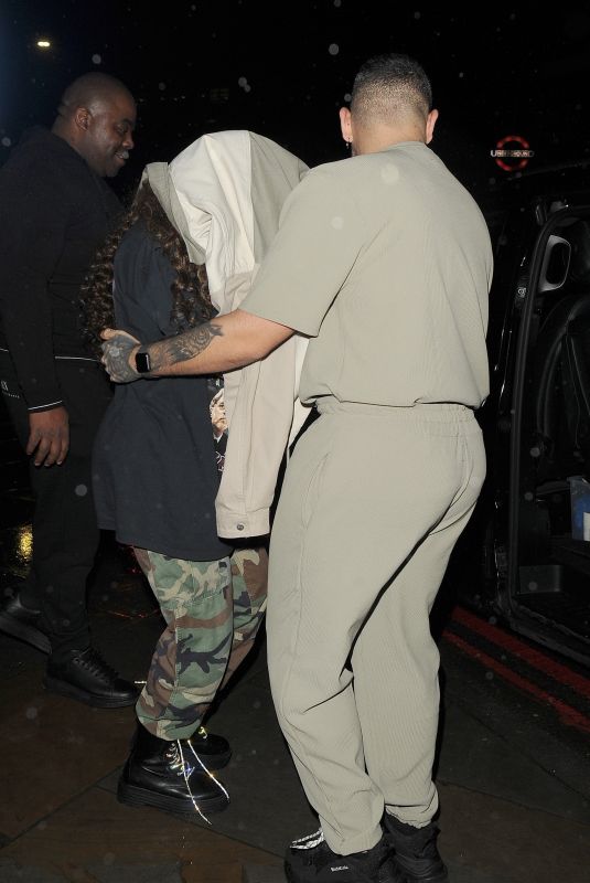 JESY NELSON Hides from Paparazzi Leaving Azura Lounge in London 02/28/2022
