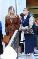 JORDAN ALEXANDER, SAVANNAH LEE SMITH and ELI BROWN on the Set of Gossip Girl in New York 02/28/2022