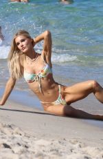 JOY and GINA CORRIGAN in Bikinis at a Beach in Miami 03/29/2022