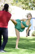 JOY CORRIGAN Filming a Karate Action Scene in Los Angeles 03/22/2022