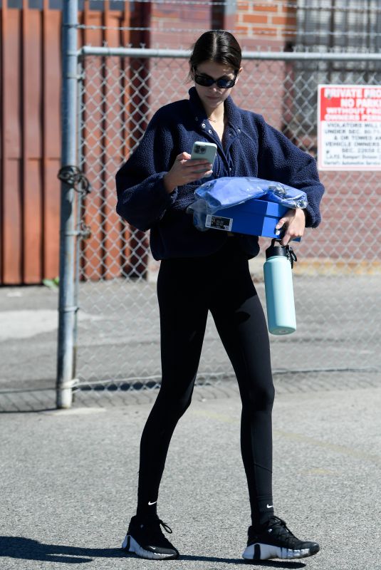 KAIA GERBER Leaves a Gym in Los Angeles 03/18/2022