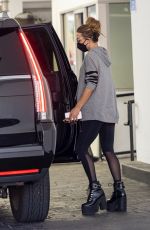 KATE BECKINSALE Leaves a Skin Care Clinic in Los Angeles 03/30/2022