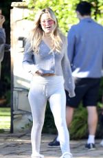 KATE HUDSON Out in a Cropped Sweater and Leggings in Los Angeles 03/04/2022