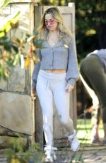 KATE HUDSON Out in a Cropped Sweater and Leggings in Los Angeles 03/04/2022