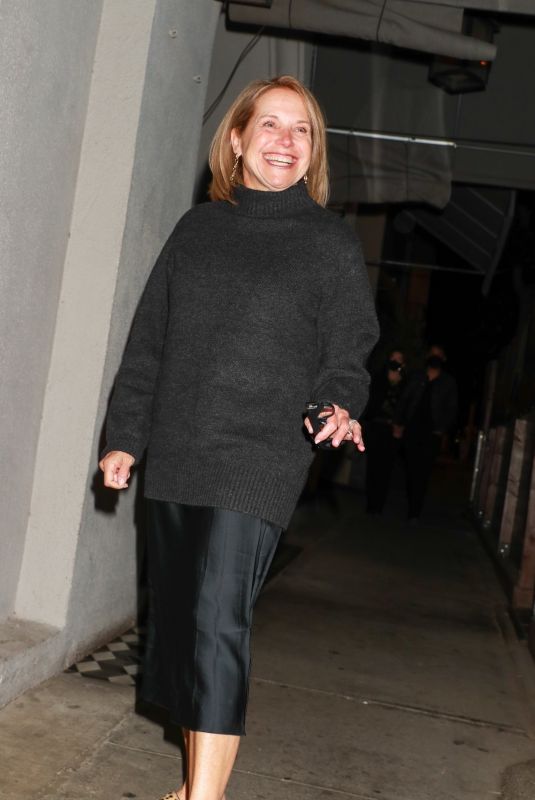 KATIE COURIC Arrives at Craig’s in West Hollywood 02/28/2022