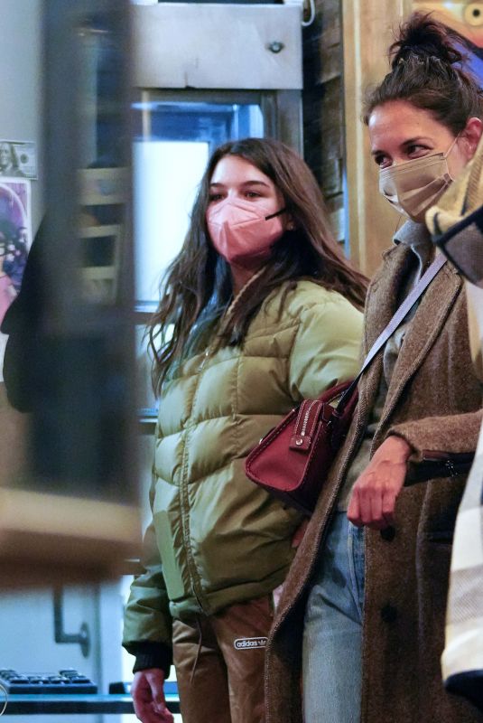 KATIE HOLMES and SURI CRUISE at Soho Ink Tattoo and Piercing Shop in New York 03/06/2022