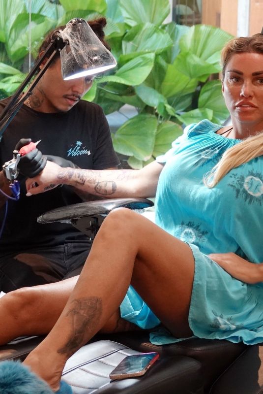 KATIE PRICE Gets New Tattoo on Holiday in Thailand 03/10/2022
