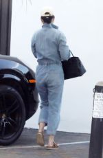 KATY PERRY in a Denim Jumpsuit Visits a Friend in Los Angeles 03/25/2022