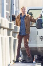 KIRSTEN DUNST on the Set of Civil War in Atlanta 03/18/2022