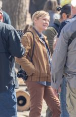 KIRSTEN DUNST on the Set of Civil War in Atlanta 03/21/2022