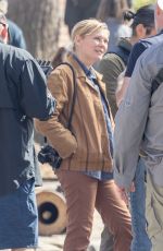 KIRSTEN DUNST on the Set of Civil War in Atlanta 03/21/2022