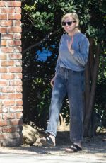 KIRSTEN DUNST Outside Her Home in Los Angeles 02/28/2022