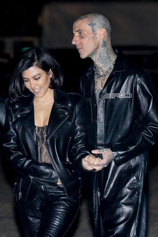 KOURTNEY KARDASHIAN and Travis Barker at Nobu in Malibu 03/25/2022
