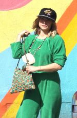 KRISTEN BELL in Green Sweatsuit Out in Los Angeles 03/18/2022