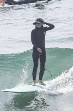 LEIGHTON MEESTER at a Surf Session on Manhattan Beach 03/03/2022