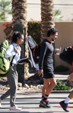 LEYLAH FERNANDEZ Workout with Her Dad and Coach in Palm Springs 03/09/2022