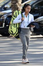 LEYLAH FERNANDEZ Workout with Her Dad and Coach in Palm Springs 03/09/2022