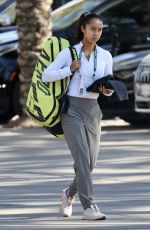 LEYLAH FERNANDEZ Workout with Her Dad and Coach in Palm Springs 03/09/2022