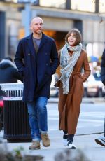 LILY COLLINS and Charlie McDowell Out in New York 03/21/2022
