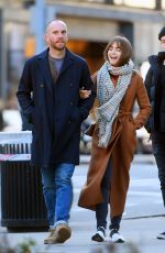 LILY COLLINS and Charlie McDowell Out in New York 03/21/2022