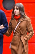 LILY COLLINS and Charlie McDowell Out in New York 03/23/2022