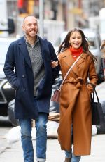 LILY COLLINS and Charlie McDowell Out in New York 03/23/2022
