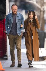 LILY COLLINS and Charlie McDowell Out in New York 03/24/2022