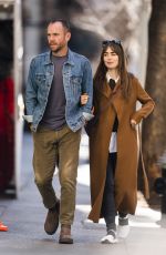 LILY COLLINS and Charlie McDowell Out in New York 03/24/2022