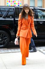 LILY COLLINS Arrives at the rosby Hotel in New York 03/23/2022