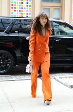 LILY COLLINS Arrives at the rosby Hotel in New York 03/23/2022