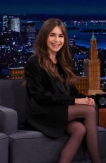 LILY COLLINS at Tonight Show Starring Jimmy Fallon 03/22/2022
