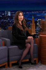 LILY COLLINS at Tonight Show Starring Jimmy Fallon 03/22/2022