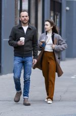 LILY COLLINS Out and About in New York 03/20/2022