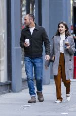 LILY COLLINS Out and About in New York 03/20/2022