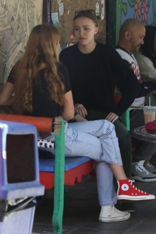 LILY-ROSE DEPP Out for Breakfast with a Friend in West Hollywood 02/27/2022