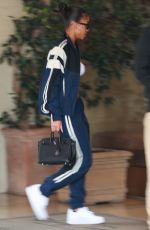 LORI HARVEY Arrives at After Workout Lunch at Sunset Tower Hotel in West Hollywood 03/21/2022