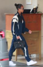 LORI HARVEY Arrives at After Workout Lunch at Sunset Tower Hotel in West Hollywood 03/21/2022