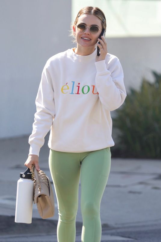 LUCY HALE Arrives at Forma Pilates Session in Los Angeles 03/13/2022