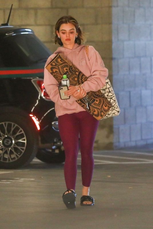 LUCY HALE ARRIVES at Yoga Class in Studio City 03/09/2022