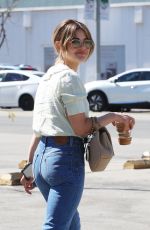 LUCY HALE in Denim Out for Coffee in Los Angeles 03/11/2022