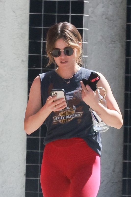 LUCY HALE Leaves Pilates Class in Studio City 03/25/2022