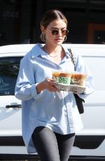 LUCY HALE Out for Coffee at Alfred in Los Angeles 03/30/2022