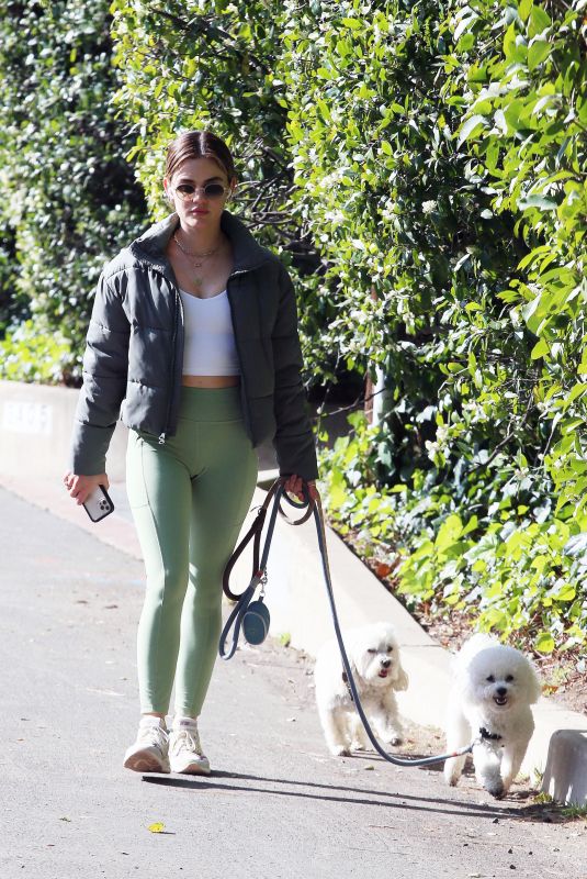 LUCY HALE Out Hiking with Her Dogs in Los Angeles 03/13/2022