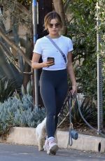 LUCY HALE Out with Her Two Dogs in Studio City 03/11/2022