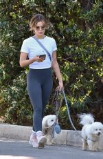 LUCY HALE Out with Her Two Dogs in Studio City 03/11/2022