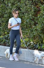 LUCY HALE Out with Her Two Dogs in Studio City 03/11/2022