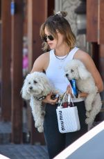 LUCY HALE Takes Her Twod Dogs to Vet in Los Angeles 03/17/2022