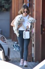 LUCY HALE Takes Her Twod Dogs to Vet in Los Angeles 03/17/2022